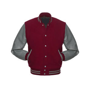 Men's <b>Black</b> <b>Red</b> <b>Varsity</b> <b>Jacket</b> PU Leather Sleeve Casual Turn-down Collar Single Breasted Outerwear Autumn Wear - Product Image 6