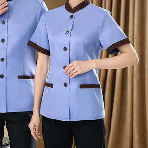 Uniforme de Trabajo Personalizado de Verano de Manga Corta Unisex de Poliéster y Algodón para Personal de Hotel Profesional - Product Image 6
