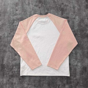 Camiseta de Manga Larga para Hombre, Cuello Redondo, Estilo Raglán, Algodón Jersey, Estampado de Letras, Ribete en Contraste, Corte Regular - Product Image 6