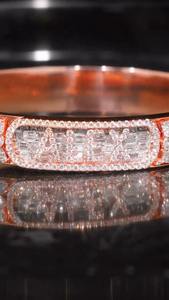 Women's Cuban Chain <b>Bracelet</b> Rose Gold Plated Hip Hop Brilliant Cut Iced VVS Diamond IGI Certified Diamond <b>Bracelets</b> & <b>Bangles</b> - Product Image 2