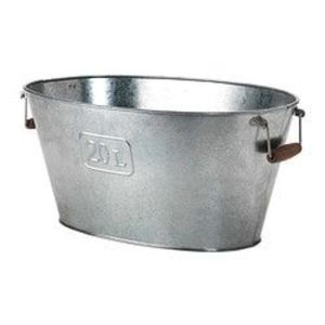 Prix promotionnels : Bacs à boissons ronds en métal galvanisé, seaux à glace avec supports en fer noir, style industriel rustique - Product Image 1