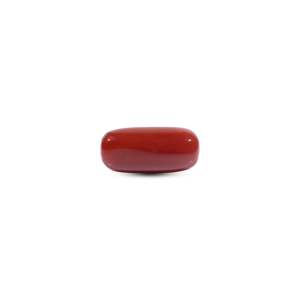 Premium 12.45 Ct Oval Cabochon Synthetic Red Coral Loose Gemstone for Jewelry - Product Image 1