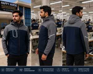Chaqueta Deportiva Impermeable con Capucha para Hombre, Diseño Color Block, Cierre de Cremallera, Corte Regular, Estilo Otoñal para Actividades al Aire Libre - Product Image 5