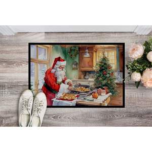 Felpudo de galletas de Papá Noel y Papá Noel antideslizante para interior/exterior, alfombra lavable de pila baja, alfombrilla para puerta delantera de 24H X 36W - Product Image 2