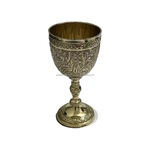 Top Selling High Quality Vintage Chalice Goblet Communion Cup, Silver Plated Brass Chalice for Wine Bar By Ambiance Lifestyle