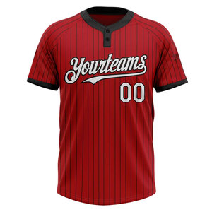 Maßgeschneidertes Herren Baseball Softball Trikot Sublimiertes Sternen-Streifen-Muster Atmungsaktives Polyester Kurzarm Knopfkragen Softball Trikot - Product Image 5