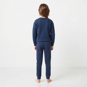 Conjunto Deportivo Infantil de Algodón Premium, Sudadera con Hombros Caídos y Cuello Redondo, Pantalones Deportivos, Fabricante de Marca Privada - Product Image 6