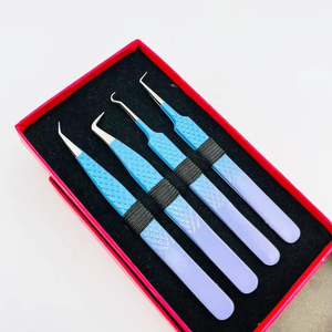 Pince à épiler professionnelle diamantée bicolore pour extensions de cils, anti-magnétique, 10 mm, en acier inoxydable massif, la plus vendue - Product Image 3