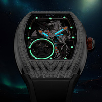 Montres mécaniques automatiques de luxe pour hommes I&W Carnival, boîtier entièrement pavé de diamants, résistantes à l'eau