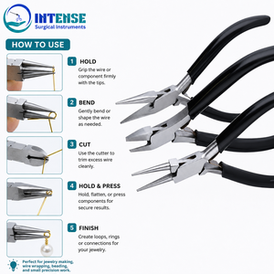 Pince coupante latérale professionnelle pour bijoux, coupe-fil de précision en acier inoxydable avec poignée noire confortable - Product Image 3