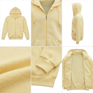 Wholesale Plain Full <b>Zip</b> Hoodie Heavyweight Fleece Hooded <b>Jacket</b> - Product Image 3