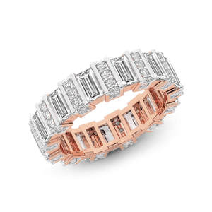 Bague éternelle de luxe en or 14 carats avec diamants de laboratoire taille baguette, qualité VS1, VVS1, bijou élégant pour femmes et jeunes filles - Product Image 6
