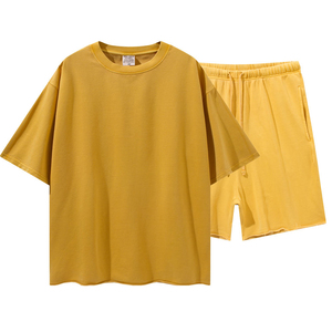 Ensemble de sport décontracté d'été pour hommes, personnalisable avec logo, comprenant un T-shirt à manches courtes pour la gym et le jogging et un short à taille élastique – Vente en gros - Product Image 6