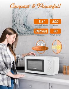 0.6 คิวบิก เตาอบไมโครเวฟแบบตั้งโต๊ะโพลีเอสเตอร์กันน้ำ 700W พร้อมระดับพลังงาน 6 ระดับและตัวตั้งเวลา - Product Image 6