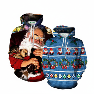 Wholesale Custom Sialkot Culture SKT 3D Print Funny Santa <b>Christmas</b> <b>Hoodie</b> Unisex Pullover Ugly Sweater Streetwear - Product Image 4