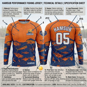 HAMSUB Men's <b>Long</b> <b>Sleeve</b> Fishing Shirt UPF 50 Anti-UV Printed <b>Top</b> <b>Blue</b> Topographic Pattern Pullover - Product Image 6