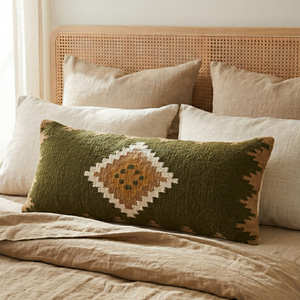 Funda de cojín lumbar de 30 x 80 cm con diseño tribal de diamantes para decoración de camas, bancos y sofás - Product Image 6