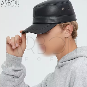 Casquettes en cuir ajustables pour adultes, entièrement personnalisées, couleur noire, fournisseur de qualité, respirantes et anti-humidité, idéales pour l'extérieur - Product Image 2