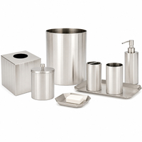 Ensemble d'accessoires de salle de bain en laiton doré brossé, 7 pièces, style moderne, pour hôtel, en acier inoxydable, ensemble de vanité de salle de bain, vente en gros, ensemble de salle de bain personnalisé