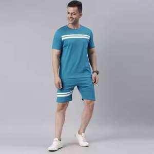 Conjunto de Camiseta y Pantalones Cortos Deportivos para Hombre de Alta Calidad, Duraderos y Transpirables para Actividades al Aire Libre de Verano, Conjuntos Estampados de Algodón - Product Image 3