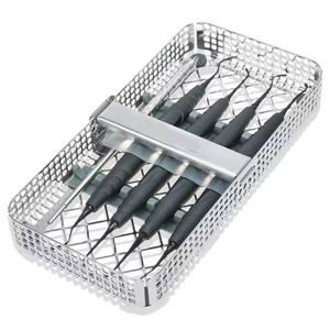 Juego de 5 instrumentos dentales para implantes de composite, con revestimiento negro y bandeja de lavado, tijeras delicadas TC de alta calidad - Product Image 1