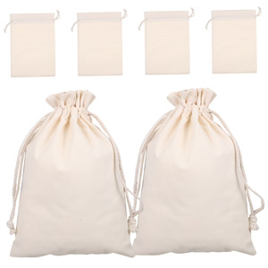 Low Moq <b>Small</b> Organic Cotton Drawstring Pouch Customized Cotton Dust-proof Bag Eco Natural Canvas Cotton Jewelry Packaging Pouch - Product Image 3