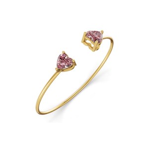 กำไลข้อมือทองคำขาว 14 กะรัต รุ่น Amoura Heart Flexi ประดับเพชร Vivid Pink Lab Diamond (1 กะรัต) ทูวี. กำไลข้อมือเพชรแบบเปิดสไตล์แฟชั่น - Product Image 3