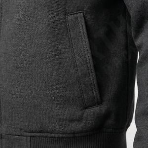 แจ็คเก็ตหนังบอมเบอร์ผู้ชายสีเทาสุดเท่ห์ ทำจากหนังแกะแท้ 100% พร้อมปลายแขนเสื้อถักแบบควิลท์โพลีเอสเตอร์ ดีไซน์หรูหรา - Product Image 5