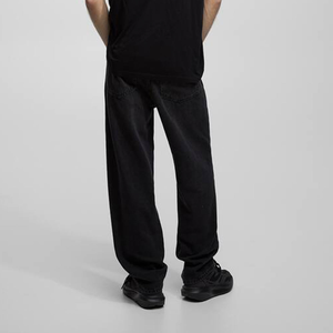 Jeans Rectos Holgados de Mezclilla Selvedge con Costuras en Contraste y Revestimiento de PU, Estilo Vintage, Personalizados al por Mayor, con Bordado de Cuero - Product Image 2