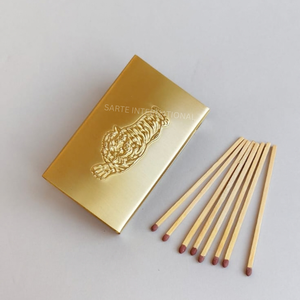 Porte-allumettes de sécurité moderne en laiton, étui métallique de luxe, logo personnalisé, pour mariage, événement, fête, allumettes lumineuses, design personnalisé - Product Image 2