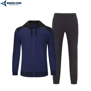 Streetwear Hooded Tracksuit-100% Polyester Breathable & Windproof Drawstring Closure Solid Color Spring Season - Product Image 2