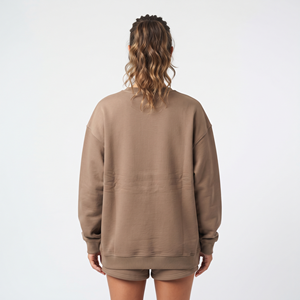 Sudadera Oversize de Mujer con Hombros Caídos, Cuello Redondo, Manga Larga, Bordado Personalizado, Casual, de Algodón y Felpa - Product Image 2