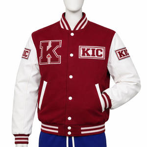 Vintage Style Baseball Bomber <b>Jacket</b> Custom Chenille <b>Patchwork</b> Men’s Varsity Outerwear Letterman <b>Jacket</b> With Leather Sleeves - Product Image 1