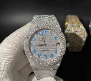 Reloj BOJ A.P.39 para Hombre, con Esfera Azul Árabe, Movimiento de Cuarzo, Acero Inoxidable, Cristal, Diamantes VVS y Moissanita de 20 mm, de Lujo a Bajo Precio - Product Image 6