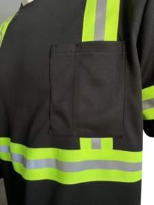 T-shirt respirant à manches courtes pour hommes, très vendu, avec bandes réfléchissantes pour électriciens et mécaniciens, en tissu extensible, idéal pour l'été - Product Image 4
