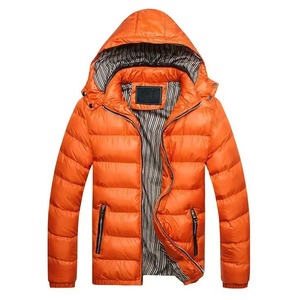 Veste matelassée en duvet jaune moutarde pour homme, coupe-vent, col montant, fermeture éclair, coupe ajustée, manteau décontracté d'hiver - Product Image 3