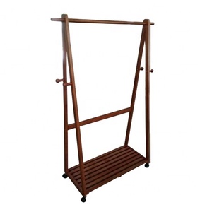 Modern Wooden Coat Hanger Rack with Removable Shelf for Bedroom Home Hotel School Bathroom Gym Dining Living Room Furniture - Product Image 1