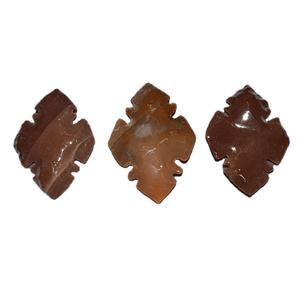 หัวลูกศรแกะสลักจากหินอาเกตธรรมชาติขัดเงา 4 แฉก งานศิลปะพื้นบ้าน ผู้จัดจำหน่ายงานฝีมือหัวลูกศรคุณภาพพรีเมียม - Product Image 1