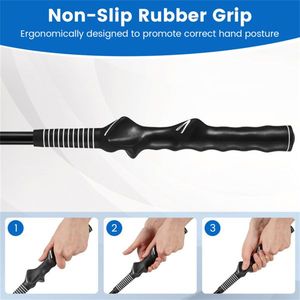 Bastone da Golf Portatile in Fibra di Vetro Nero per Principianti e Professionisti, Migliora la Presa e la Precisione dello Schiacciata, Strumento di Riscaldamento e Ausilio per l'Allenamento - Product Image 6