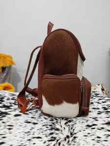 Sac à dos vintage en cuir véritable style western avec fermeture éclair, motif lettres, pour voyage, ordinateur portable et école, grande capacité HNBP-0058 - Product Image 5