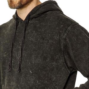 Haut à capuche épais sans cordon de serrage, délavé à l'acide, style français super oversize, vierge, pour grossistes et marquage OEM - Product Image 3