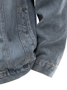 Men's Casual Autumn and Winter Denim <b>Jacket</b> Formal Style <b>with</b> Canvas Fabric Wholesale <b>Fleece</b> Washed Cotton <b>Lining</b> Spring Style - Product Image 3