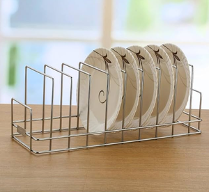 Support à assiettes multifonctionnel en acier inoxydable pour cuisine, design moderne, fentes personnalisables, le meilleur support à assiettes en acier - Product Image 5