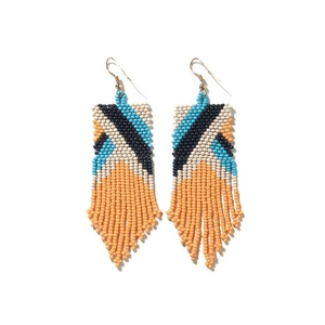 Boucles d'oreilles brodées à la main avec des perles de rocaille, design unique, entièrement personnalisables, style pendantes tendance par MD HANDICRAFTS - Product Image 4