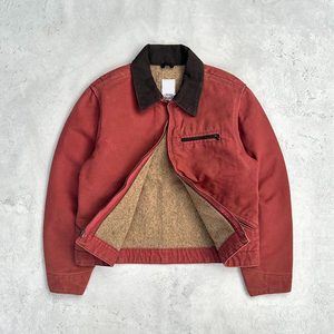 Custom Winter Fleece Distress Vintage Weave Work Wear Fabric Canvas Work <b>Jacket</b> <b>Worker</b> Workwear <b>Jacket</b> Men - Product Image 1