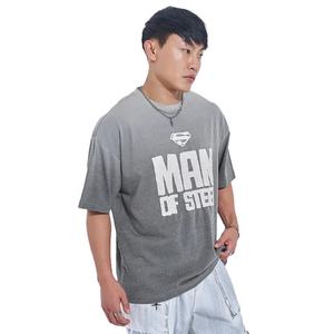 Ropa de hombre con logotipo de impresión de soplo personalizado, camisetas 100% algodón de punto pesado lavado de talla grande, camiseta de verano para hombres - Product Image 3