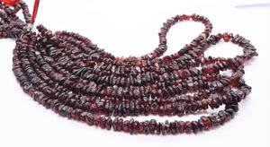Perles de grenat naturel du Mozambique lisses et brutes, 6-7 mm, grenat rouge uni, perles roulées, brin de 16 pouces, grenat du Mozambique irrégulier - Product Image 4