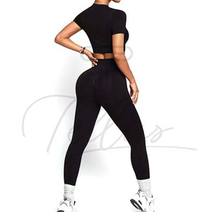 Nouveauté : Ensembles de yoga et fitness 2 pièces pour femmes, vente en gros, personnalisables avec logo, pour l'extérieur et la salle de sport - Product Image 2