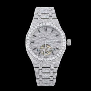 Montre en quartz de luxe de qualité supérieure avec diamants Moissanite, bracelet élégant pour femme, cadran en cristal, montre-bracelet cadeau disponible à bon prix - Product Image 4