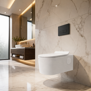 Inodoro Suspendido sin Borde, de Una Pieza, de Porcelana, con Sifón en S, Tanque Oculto, Diseño Minimalista, Mueble de Baño Ecológico - Product Image 2